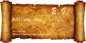 Révay Ida névjegykártya